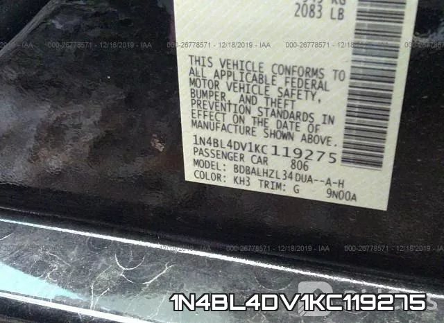 1N4BL4DV1KC119275 фото 10