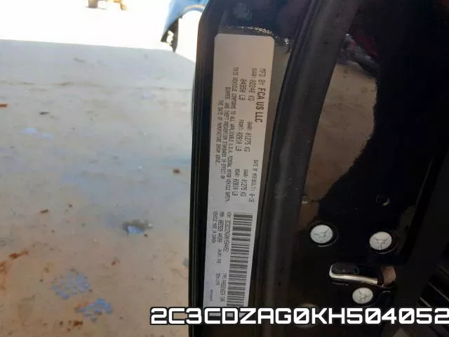 2C3CDZAG0KH504052 фото 2