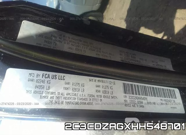2C3CDZAGXHH548701 фото 10
