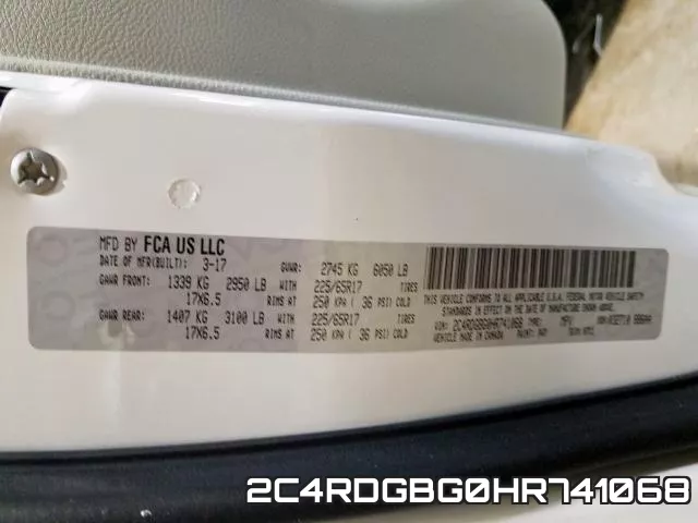 2C4RDGBG0HR741068 фото 2