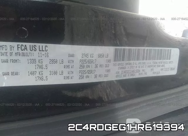 2C4RDGEG1HR619394 фото 10