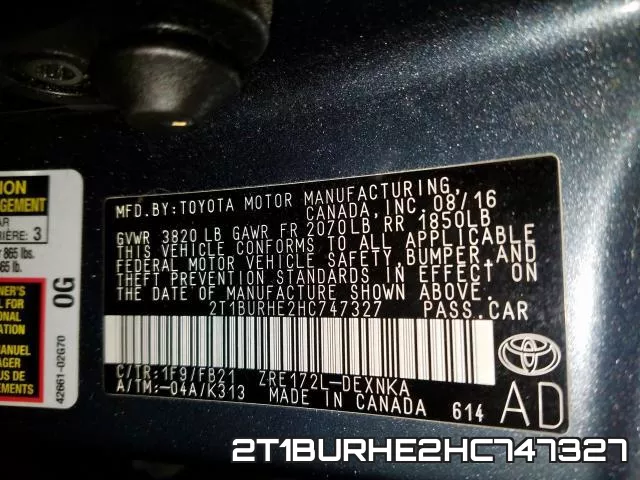 2T1BURHE2HC747327 фото 2