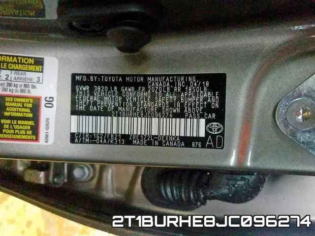 2T1BURHE8JC096274 фото 2