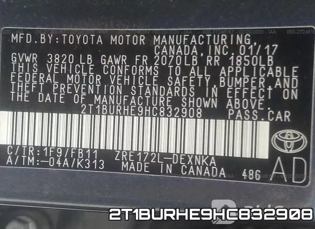 2T1BURHE9HC832908 фото 10