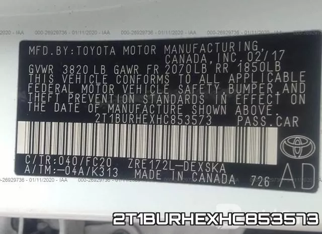2T1BURHEXHC853573 фото 10
