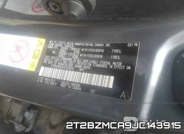 2T2BZMCA9JC143915 фото 10