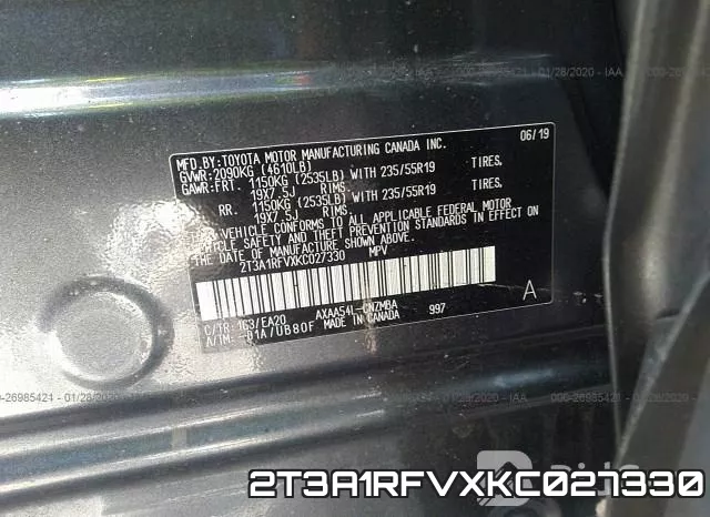 2T3A1RFVXKC027330 фото 8