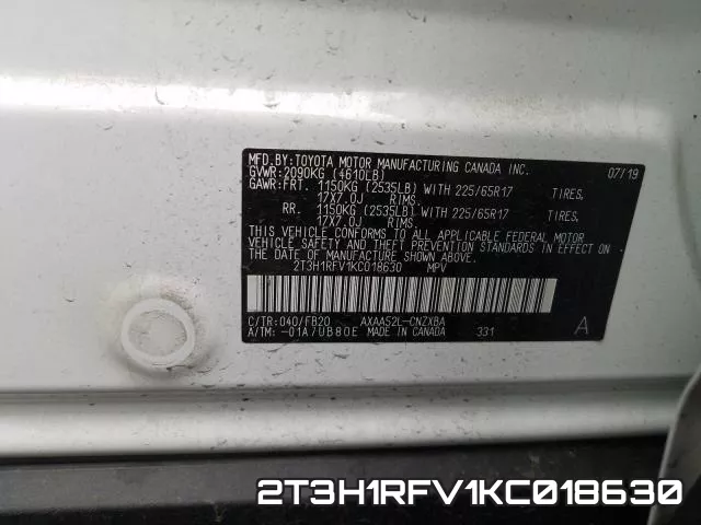 2T3H1RFV1KC018630 фото 2