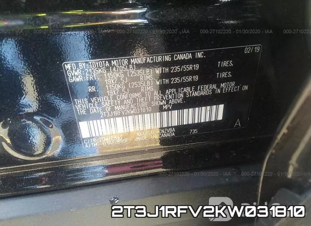 2T3J1RFV2KW031810 фото 10