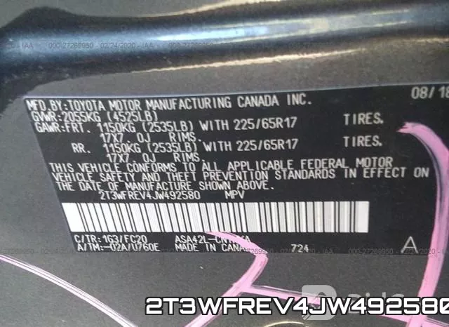 2T3WFREV4JW492580 фото 10