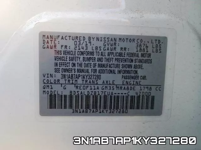 3N1AB7AP1KY327280 фото 2
