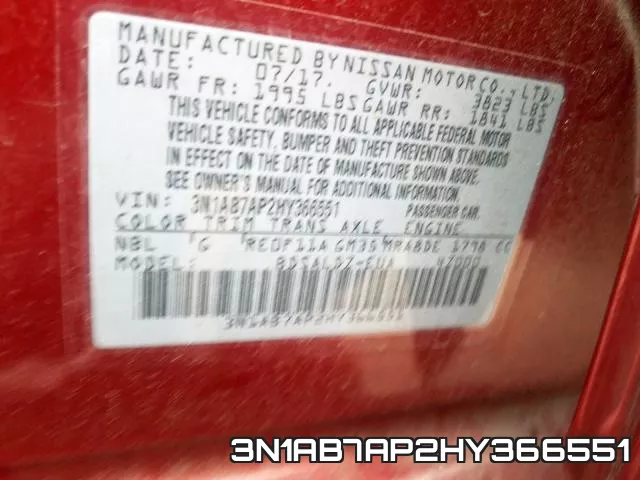 3N1AB7AP2HY366551 фото 2