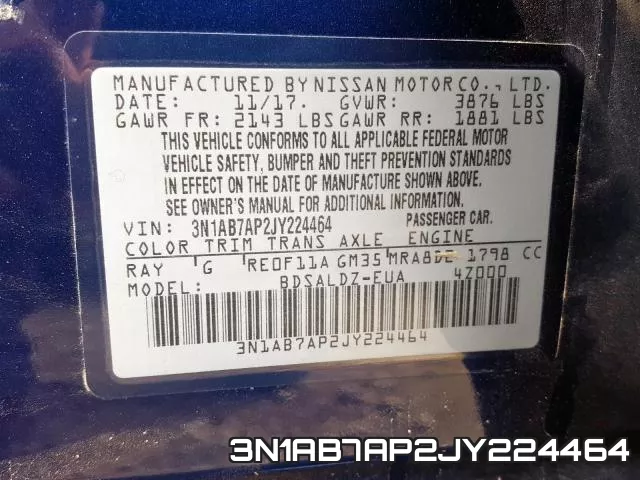 3N1AB7AP2JY224464 фото 2