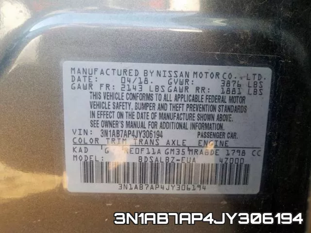 3N1AB7AP4JY306194 фото 2