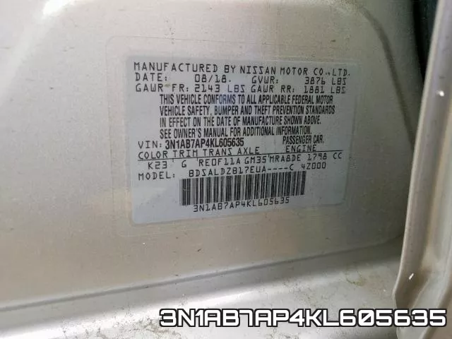 3N1AB7AP4KL605635 фото 2