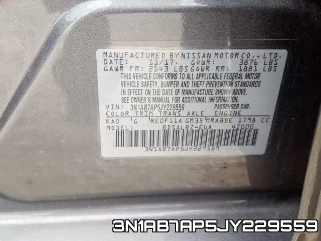 3N1AB7AP5JY229559 фото 2