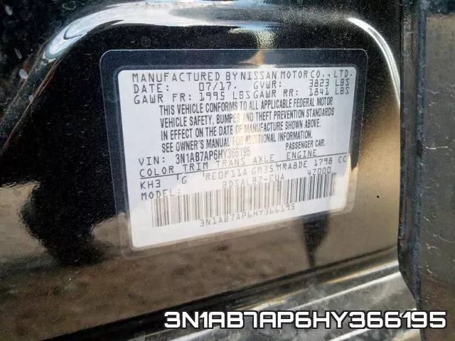 3N1AB7AP6HY366195 фото 2