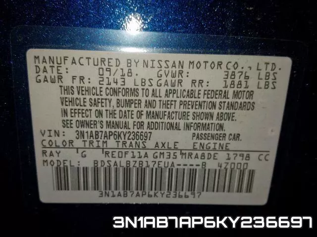 3N1AB7AP6KY236697 фото 2