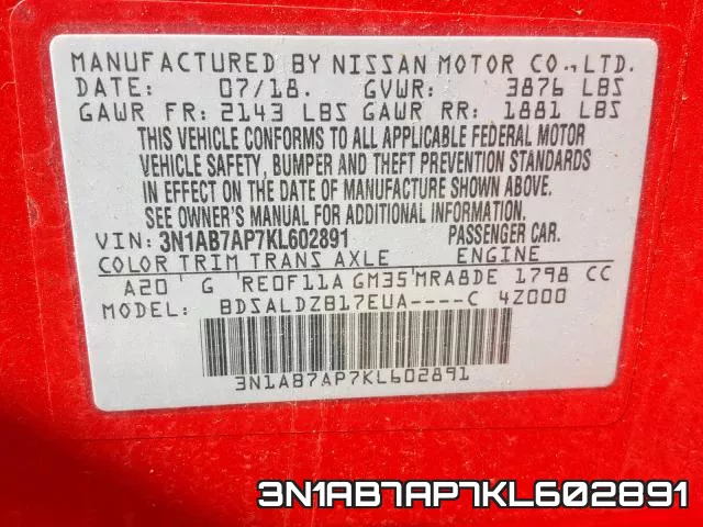 3N1AB7AP7KL602891 фото 2