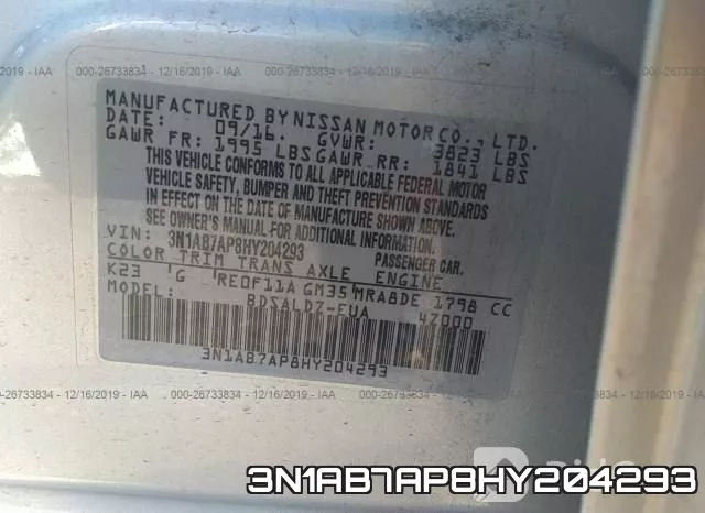 3N1AB7AP8HY204293 фото 10