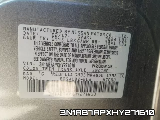 3N1AB7APXHY271610 фото 2