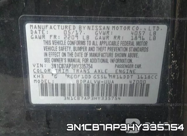 3N1CB7AP3HY335754 фото 10
