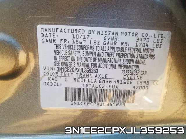 3N1CE2CPXJL359253 фото 2