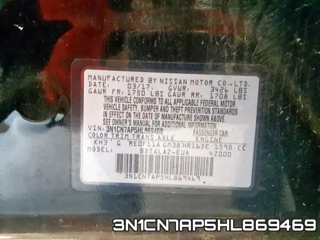 3N1CN7AP5HL869469 фото 2