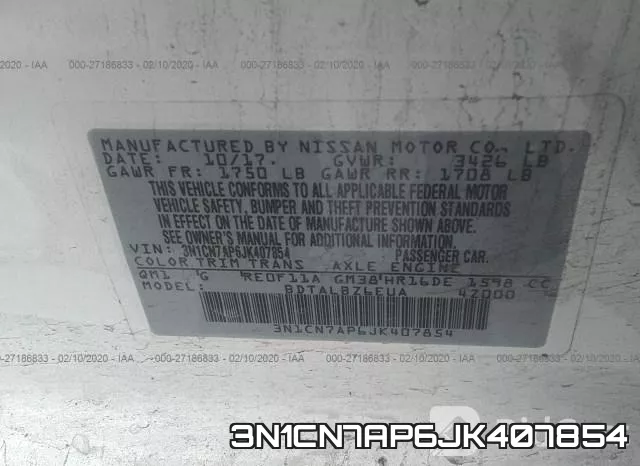 3N1CN7AP6JK407854 фото 10