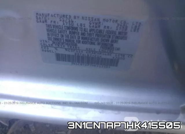 3N1CN7AP7HK415505 фото 5