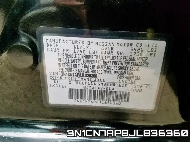 3N1CN7AP8JL836360 фото 2