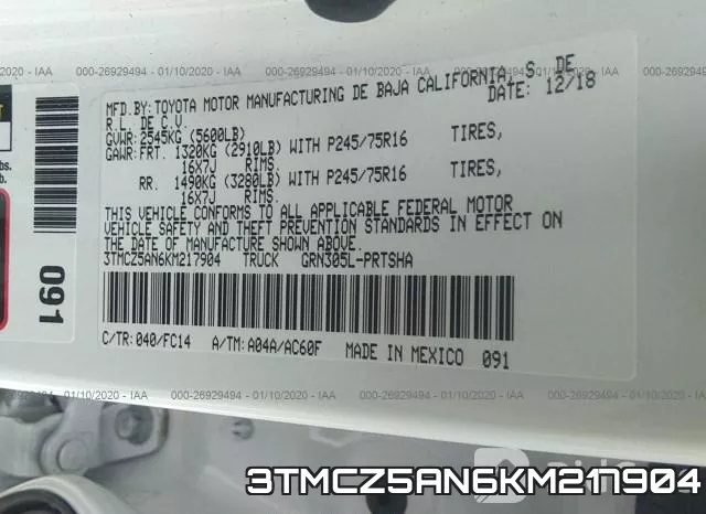 3TMCZ5AN6KM217904 фото 10