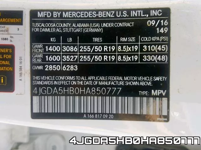4JGDA5HB0HA850777 фото 2