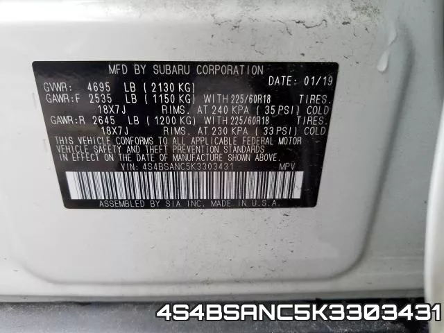 4S4BSANC5K3303431 фото 2