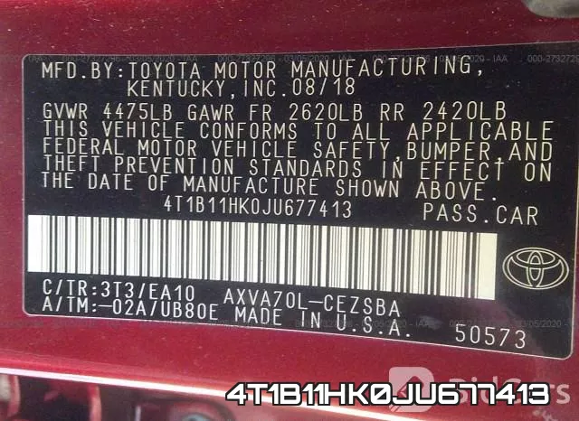 4T1B11HK0JU677413 фото 10