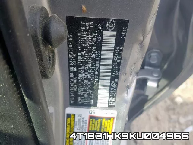 4T1B31HK9KU004955 фото 2