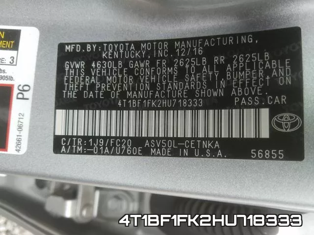 4T1BF1FK2HU718333 фото 2