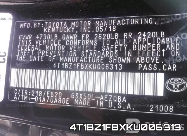 4T1BZ1FBXKU006313 фото 10