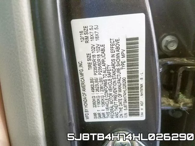5J8TB4H74HL026290 фото 2