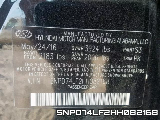 5NPD74LF2HH082168 фото 2