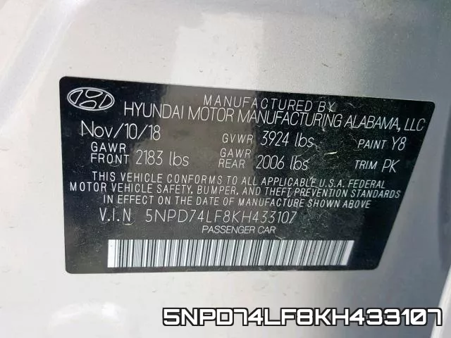 5NPD74LF8KH433107 фото 2