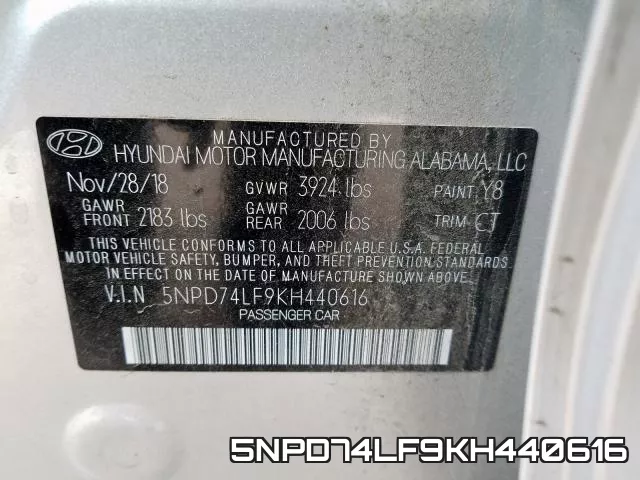 5NPD74LF9KH440616 фото 2