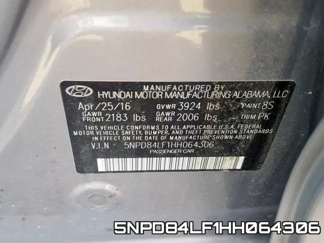 5NPD84LF1HH064306 фото 2