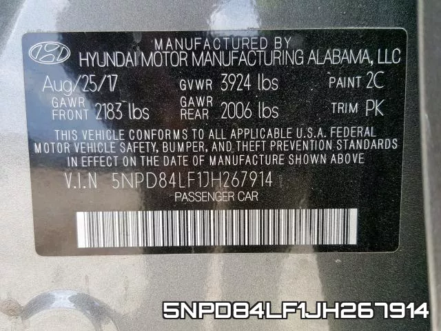 5NPD84LF1JH267914 фото 2