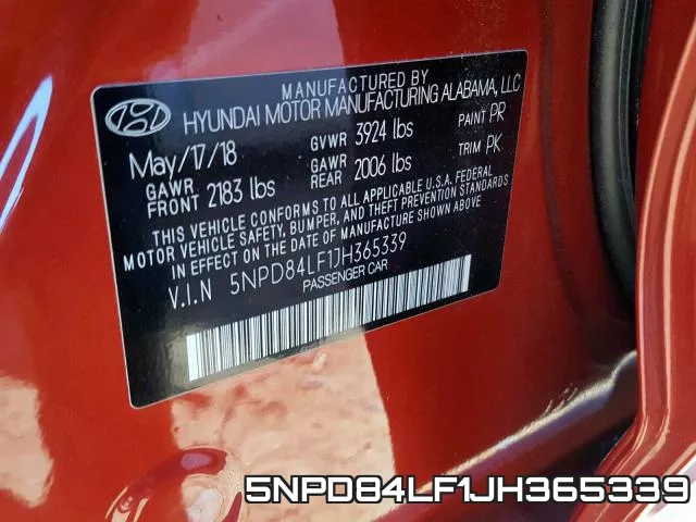 5NPD84LF1JH365339 фото 2