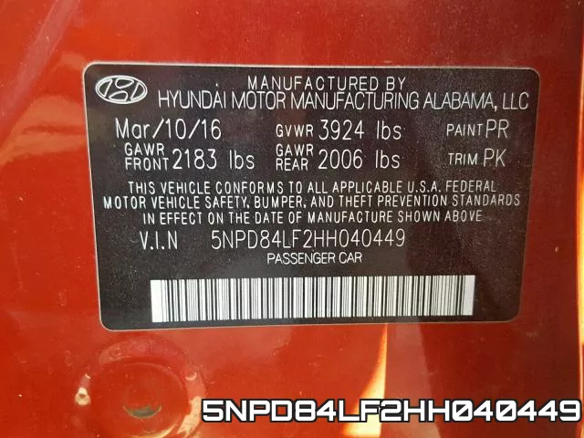 5NPD84LF2HH040449 фото 2