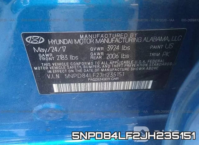 5NPD84LF2JH235151 фото 10