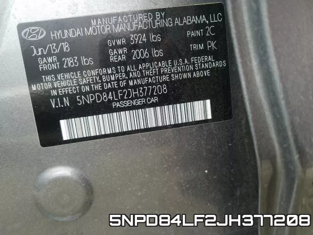 5NPD84LF2JH377208 фото 2
