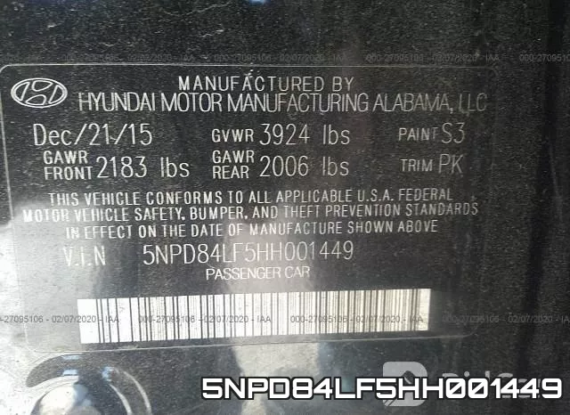 5NPD84LF5HH001449 фото 10