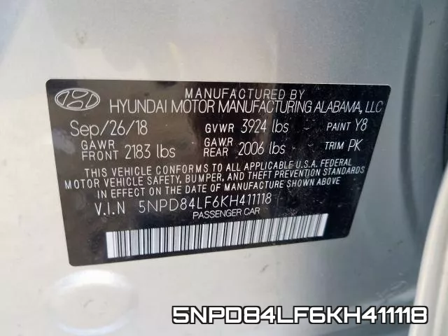 5NPD84LF6KH411118 фото 2